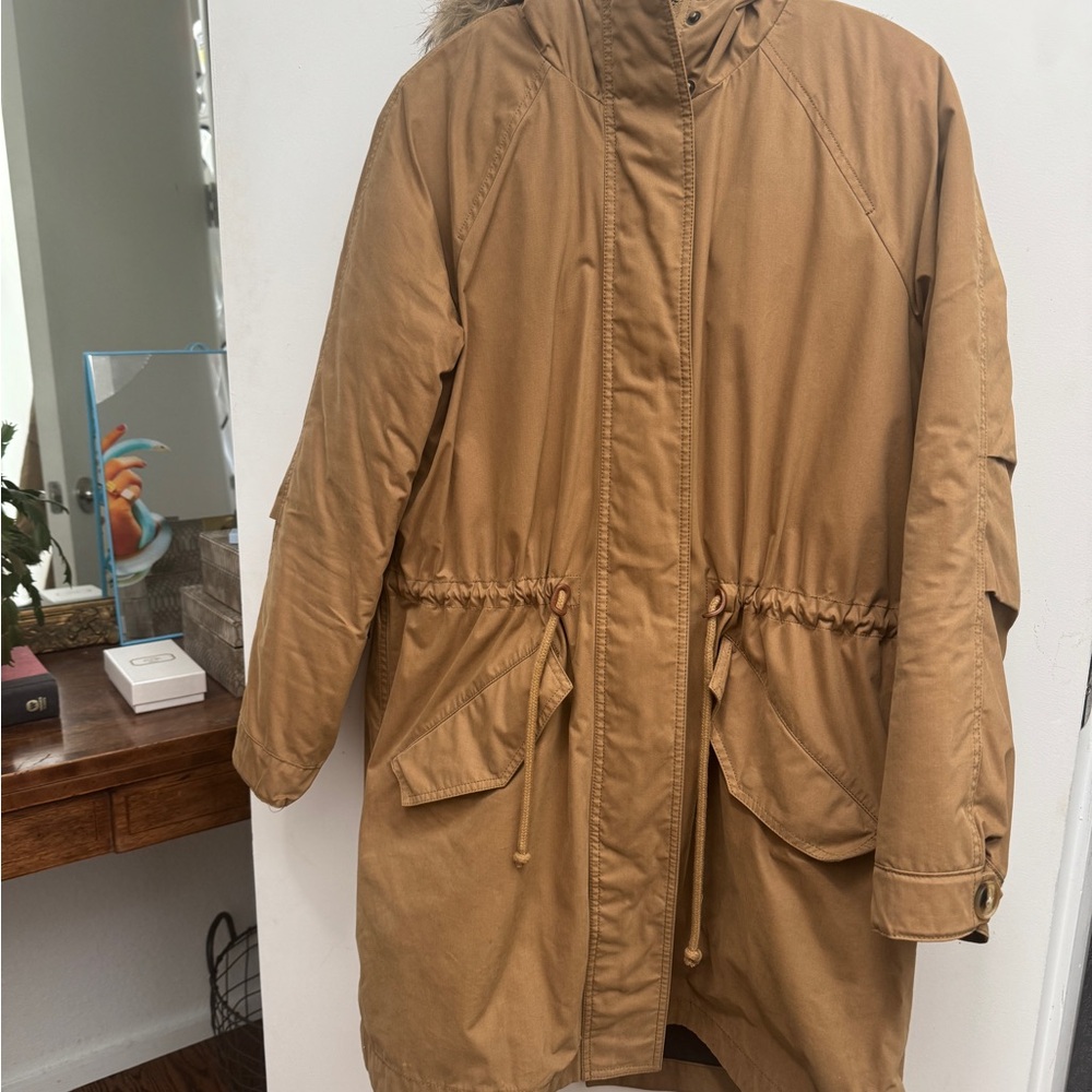 Madewell Tan Utility Jacket with Hood